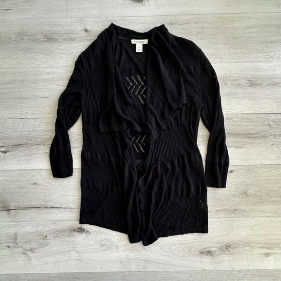 White House Black Market Open Cardigan  Black S EUC - Picture 4 of 4